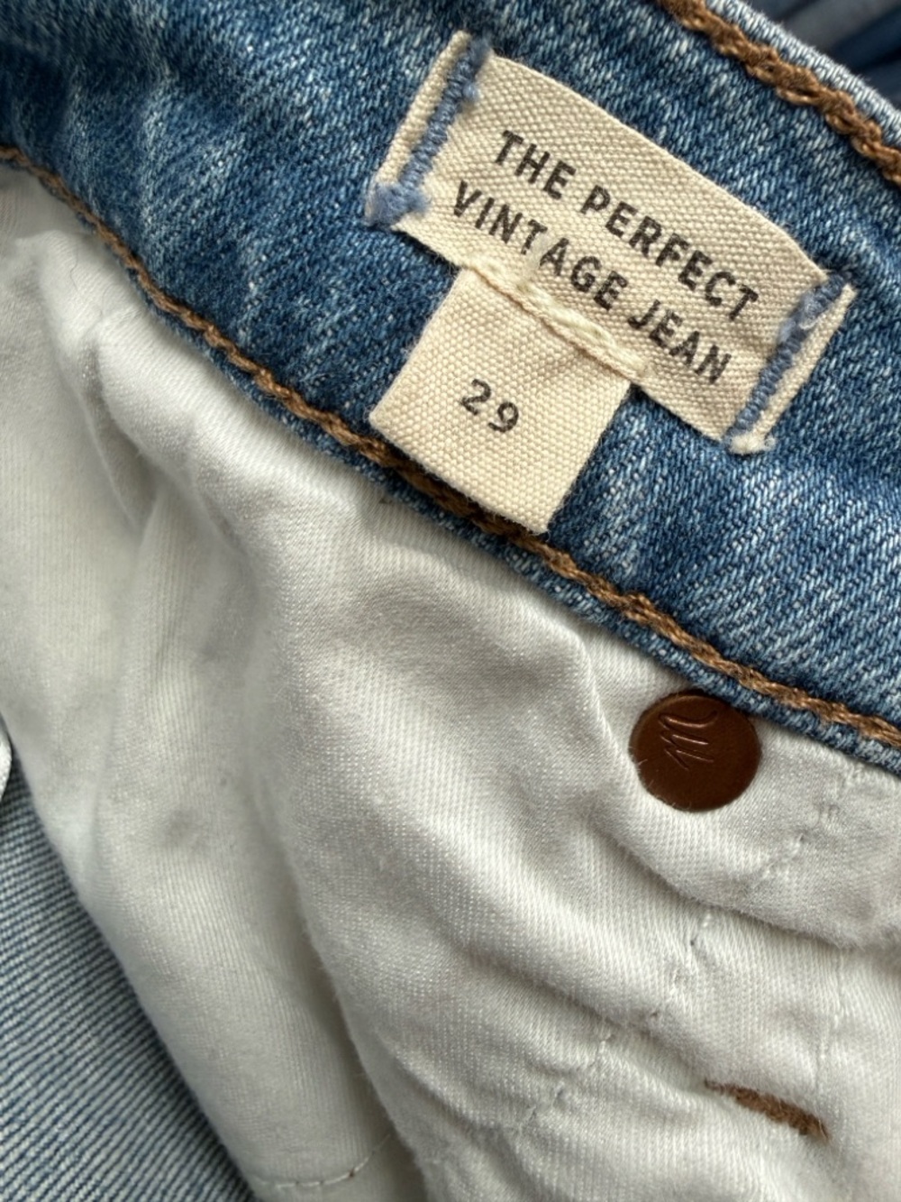 Madewell The Perfect Vintage Jean Light Wash Distressed High Rise Sz 29 / 8 - Picture 3 of 14